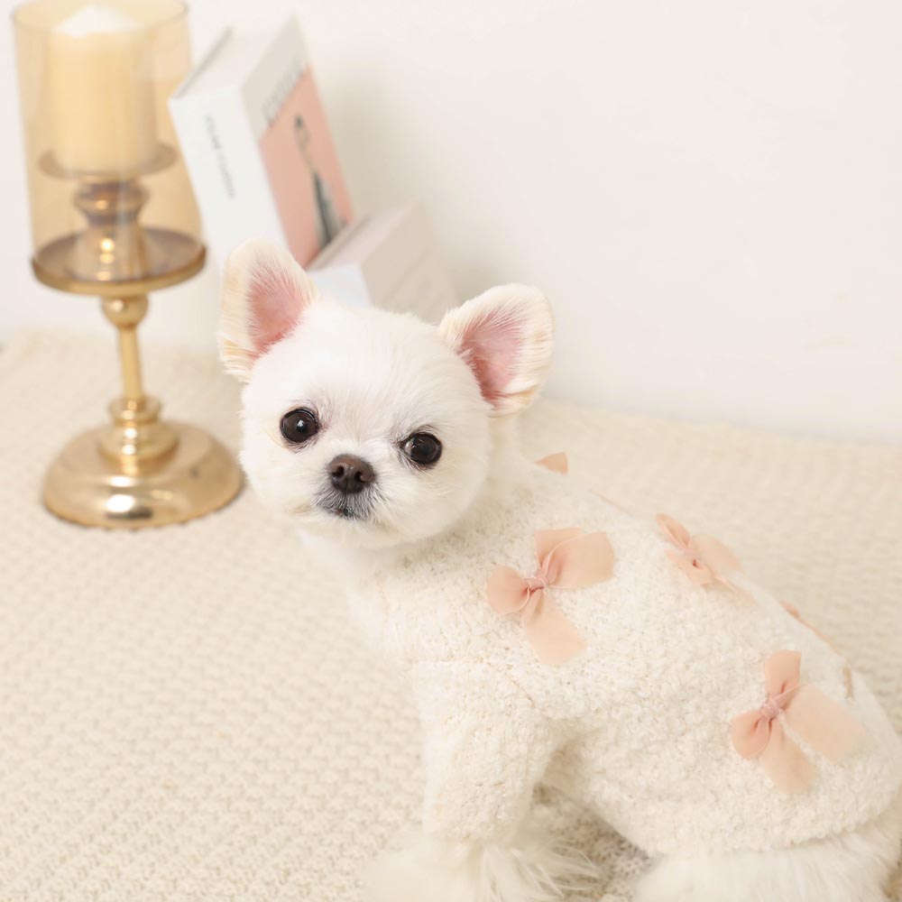 Organdy ribbon motif knit