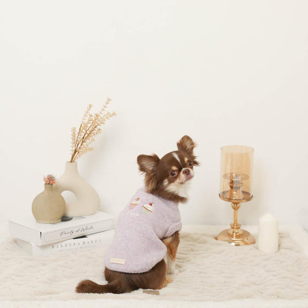 カップケーキ刺繍ニットベストトップス