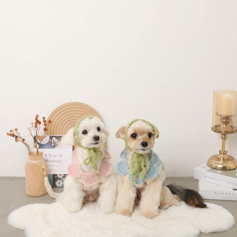 Flower Jacquard Knit Top + Babushka SET