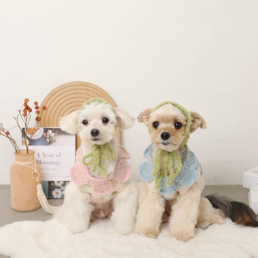 Flower Jacquard Knit Top + Babushka SET