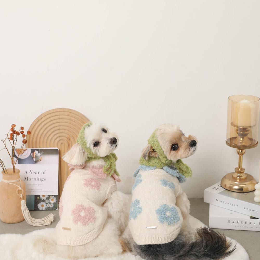 Flower Jacquard Knit Top + Babushka SET
