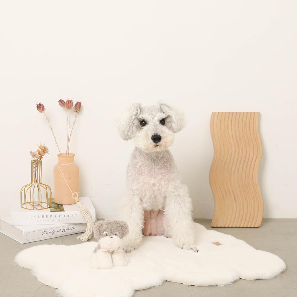 gray dog stuffed toy