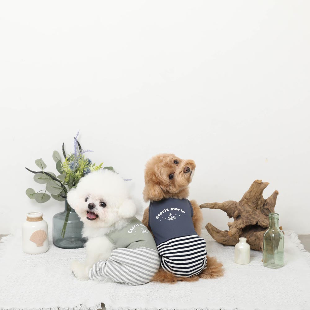 Cold feeling insect repellent logo border romper [cold pack compatible]