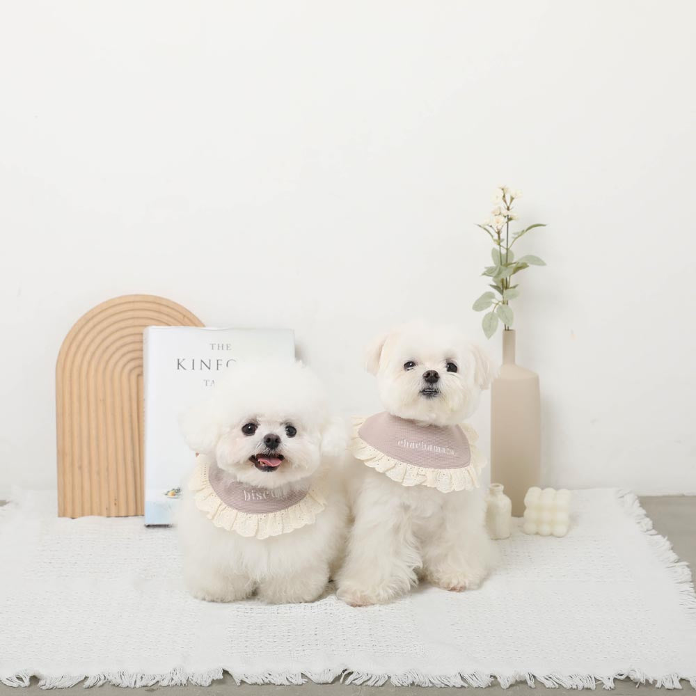 ナチュラルコットンフリル付け襟【名入れ刺繍対応】