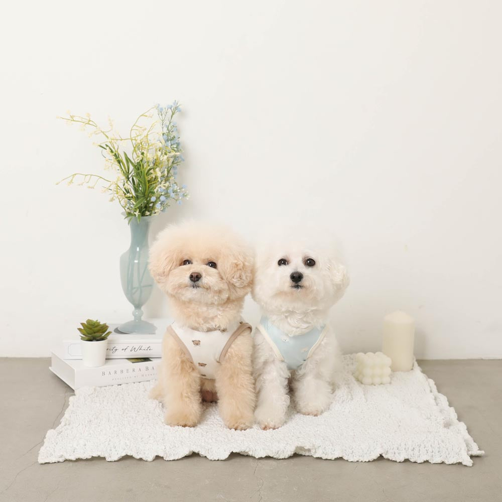 冷感メッシュくまさんプリントノースリーブトップス【保冷剤対応】