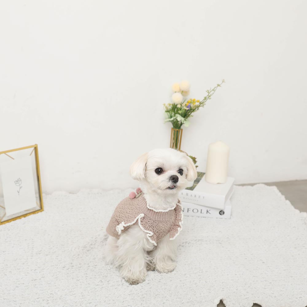 Cool cherry motif summer knit tops