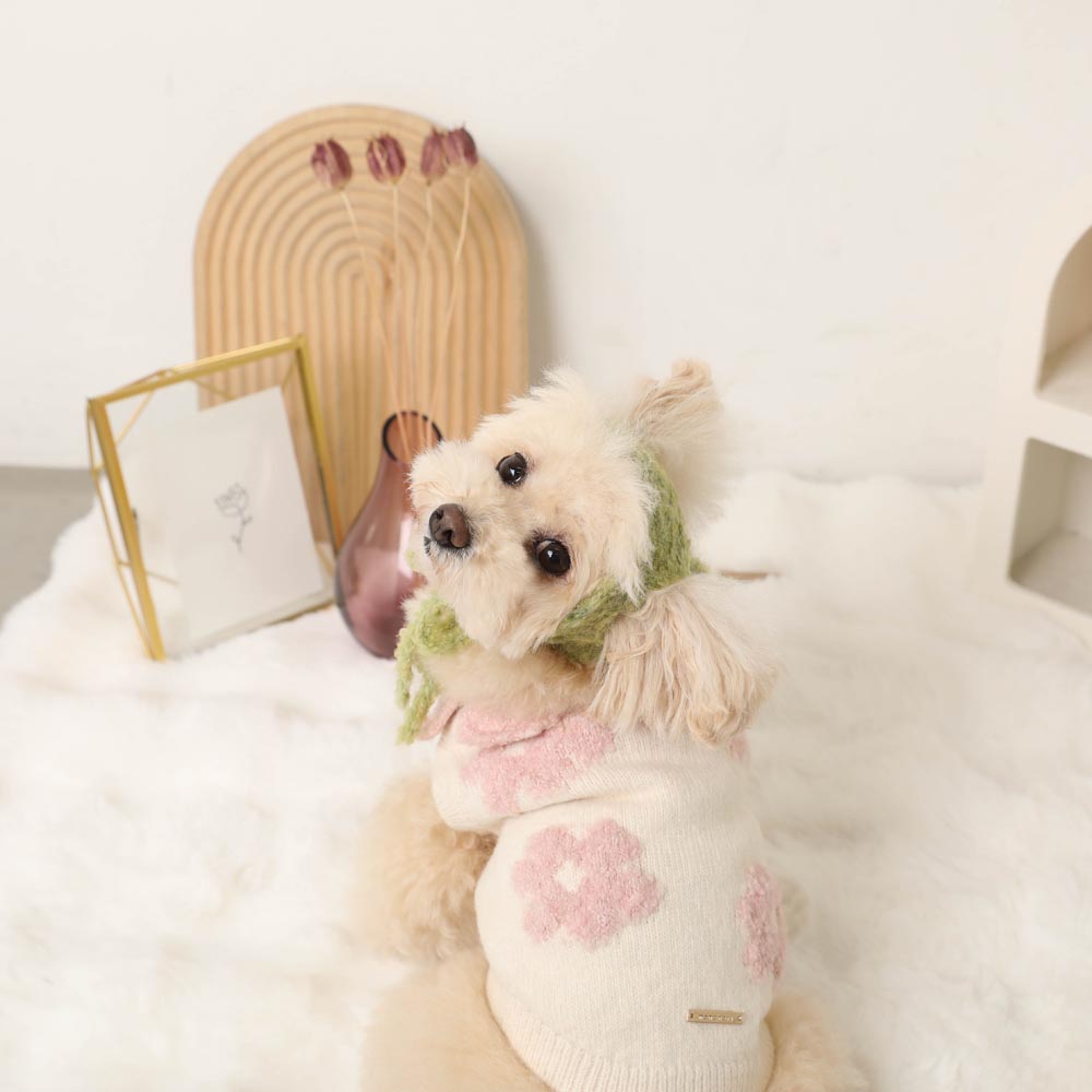 Flower Jacquard Knit Top + Babushka SET