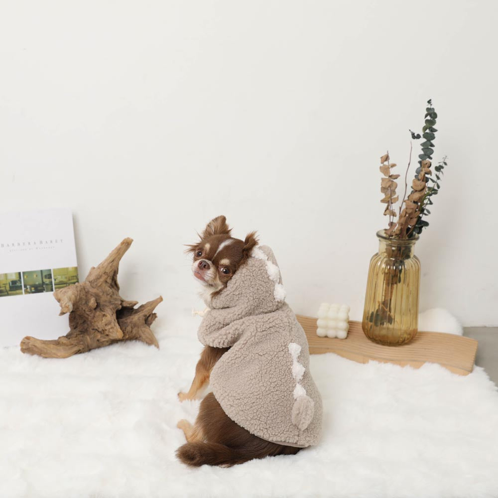 Dinosaur hooded boa vest