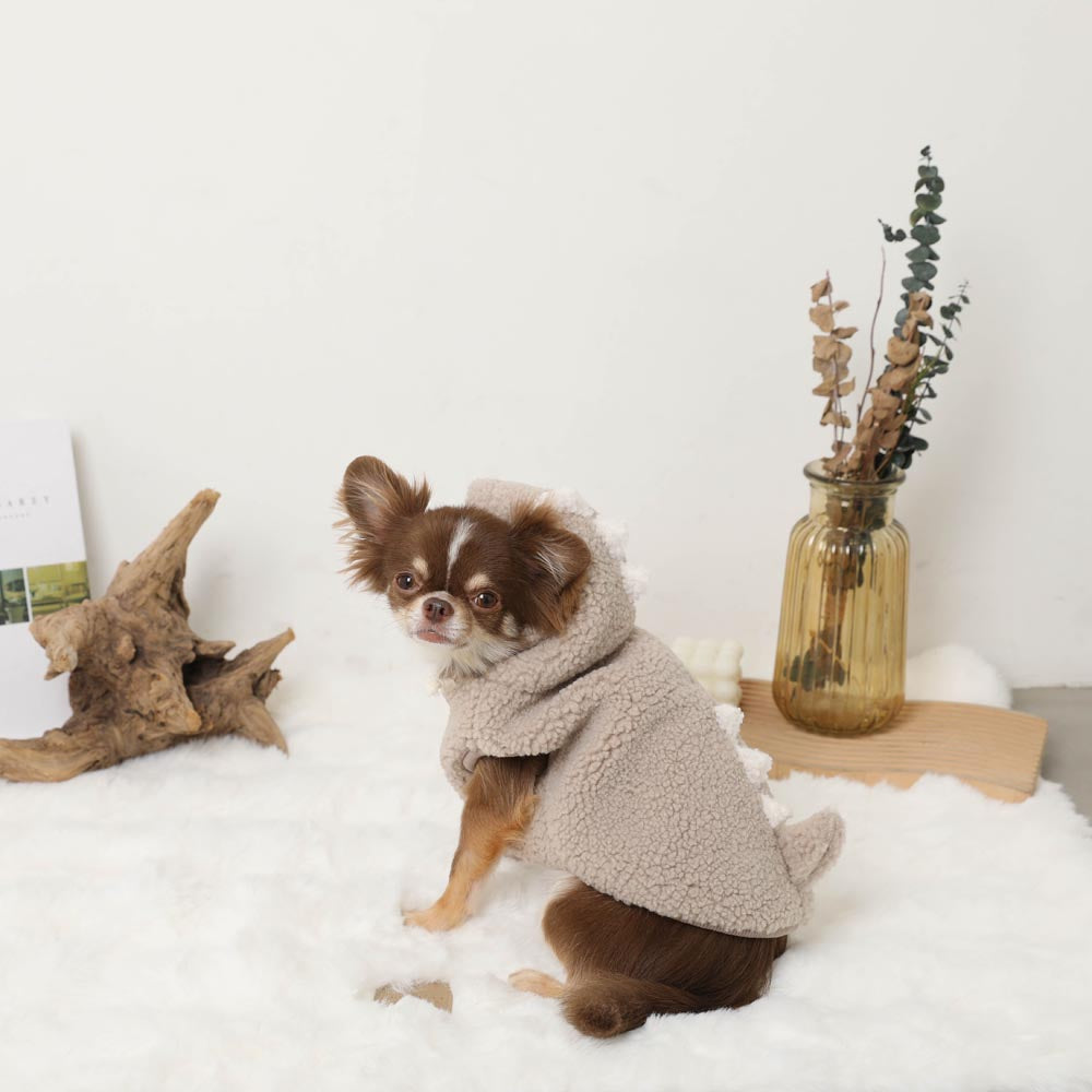 Dinosaur hooded boa vest