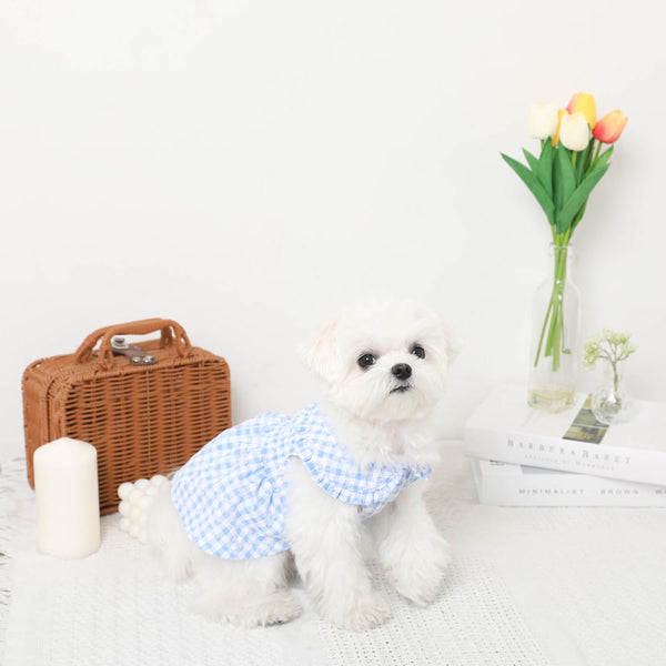 冷感ギンガムチェックシャーリングワンピース【保冷剤対応】