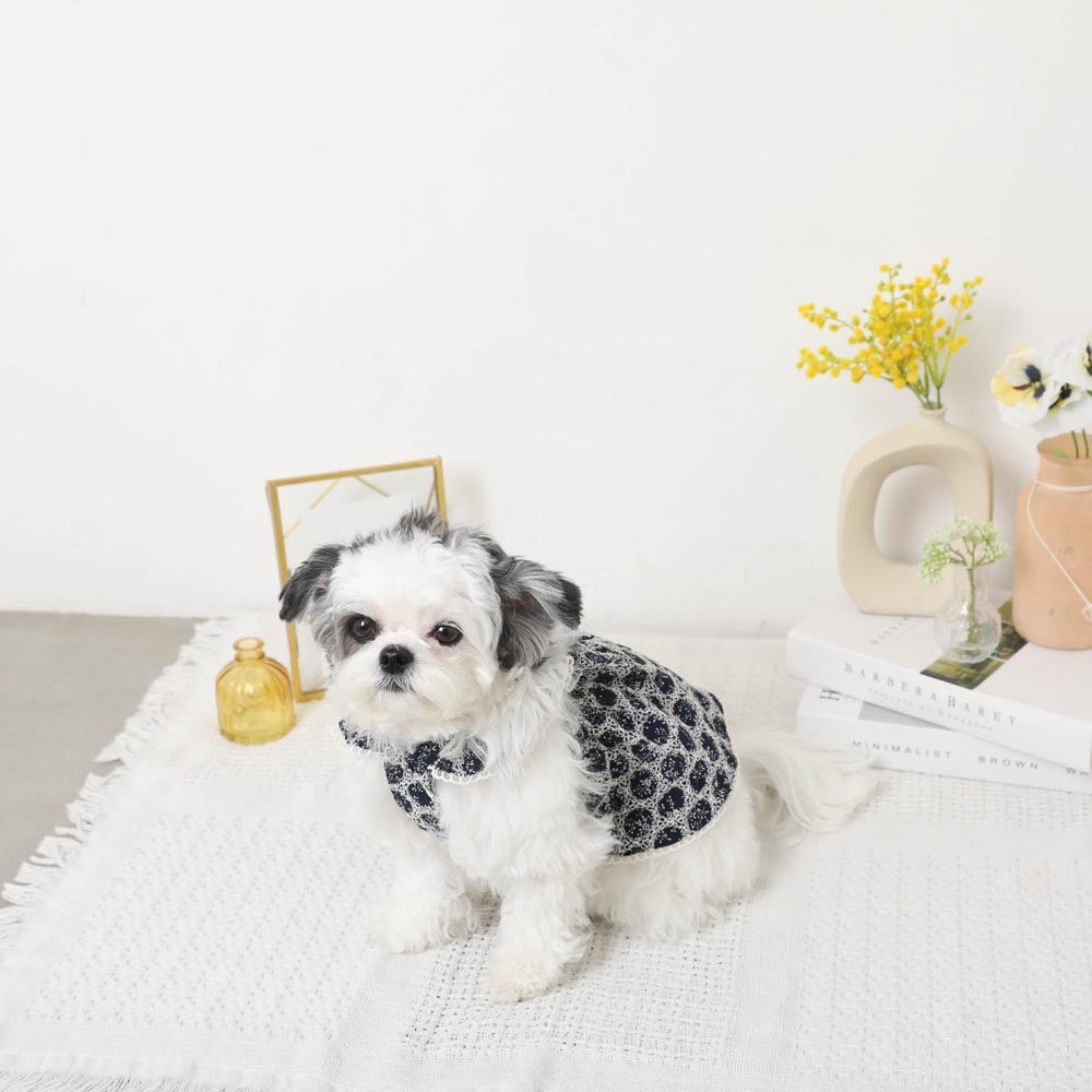 Cool frill ribbon floral pattern dress