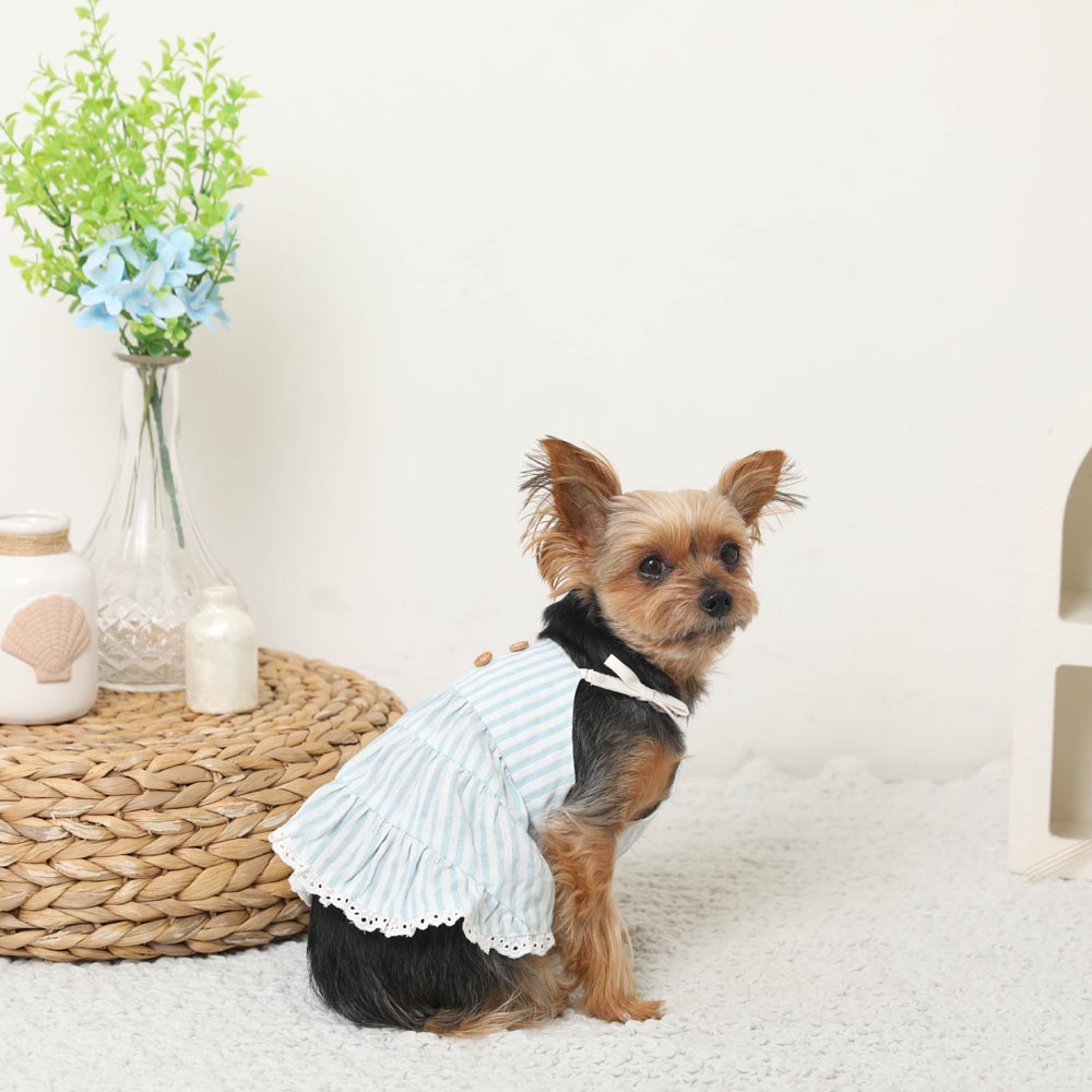 Cool striped tiered cami dress [Compatible with ice packs]