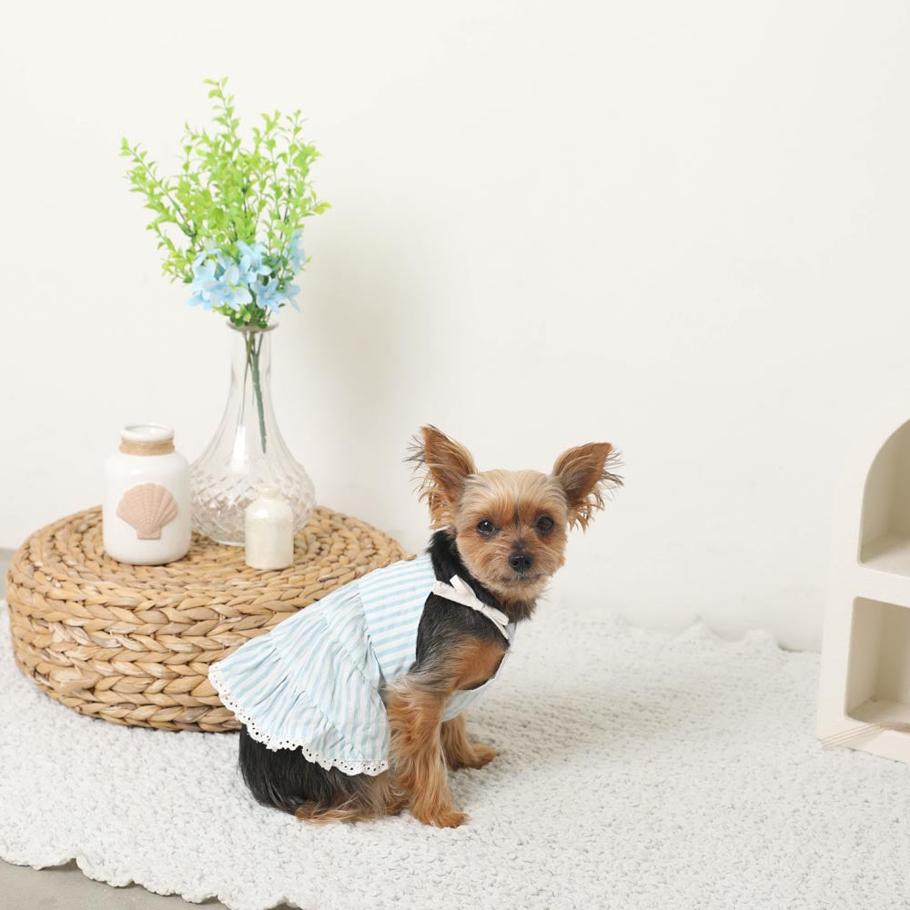 Cool striped tiered cami dress [Compatible with ice packs]