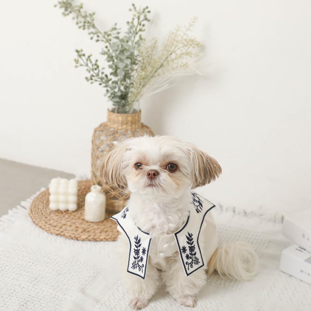 Sailor color flower embroidery dress [ice pack compatible]