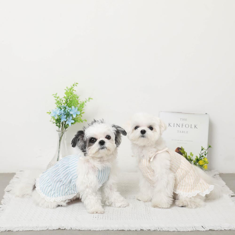 Cool striped tiered cami dress [Compatible with ice packs]