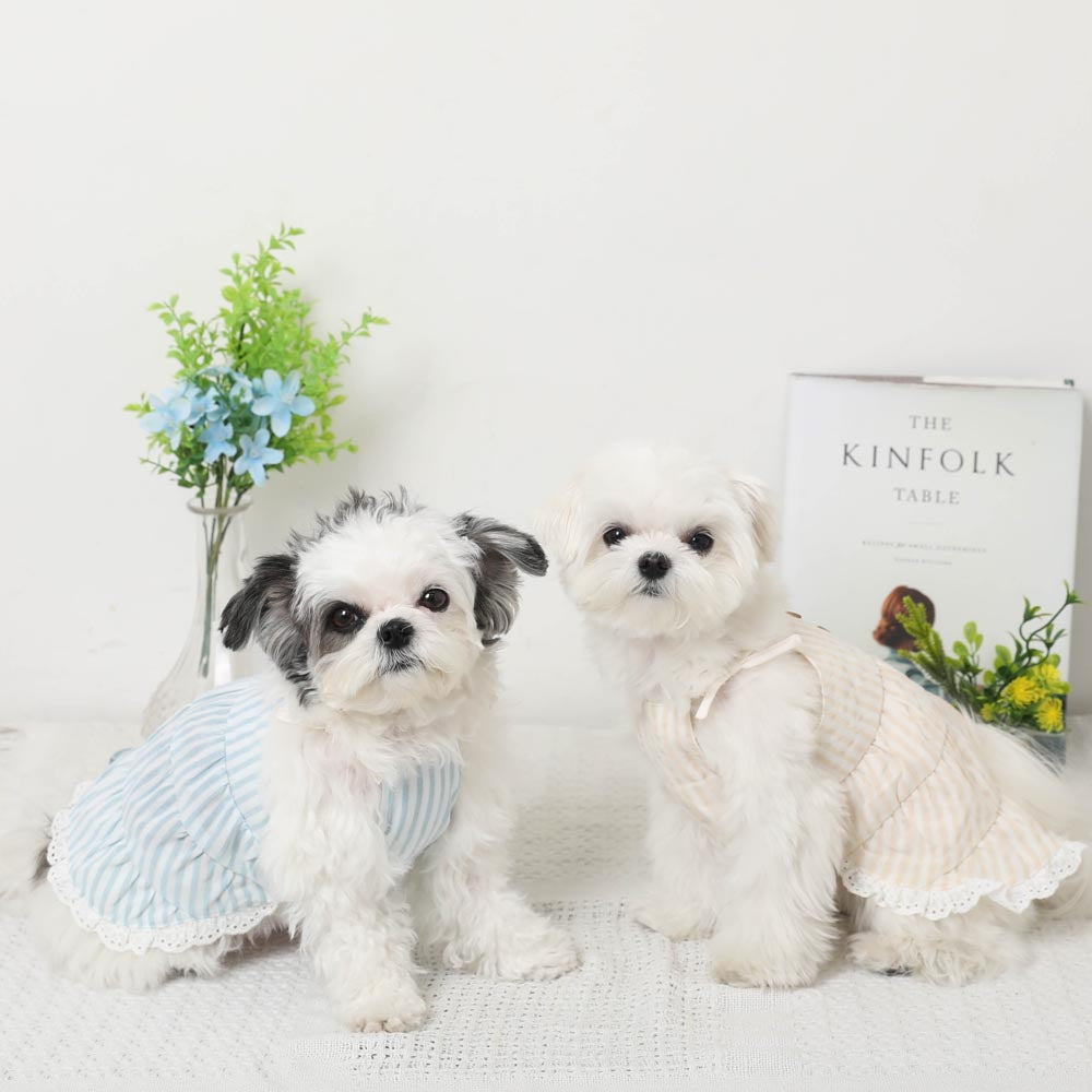 Cool striped tiered cami dress [Compatible with ice packs]