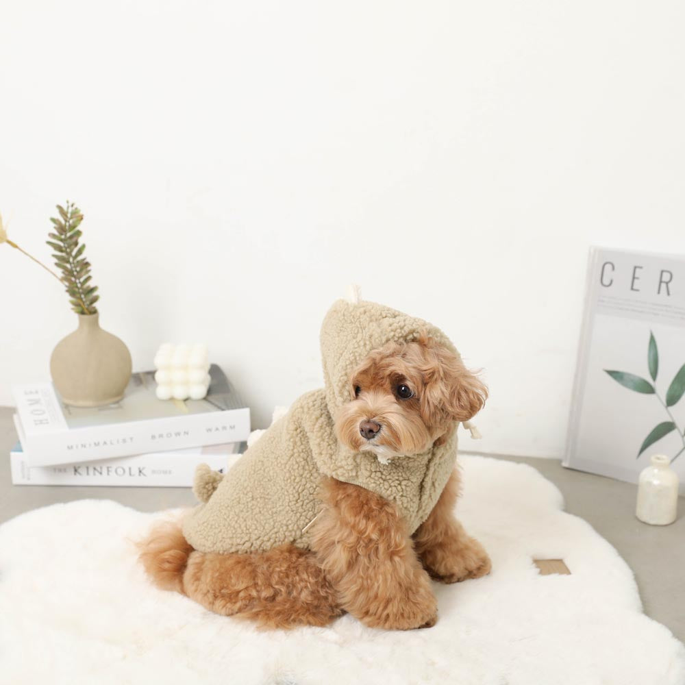 Dinosaur hooded boa vest