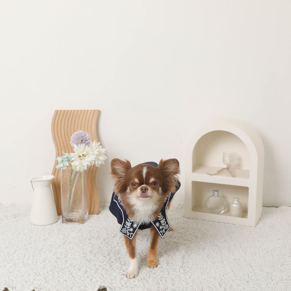 Sailor color flower embroidery dress [ice pack compatible]