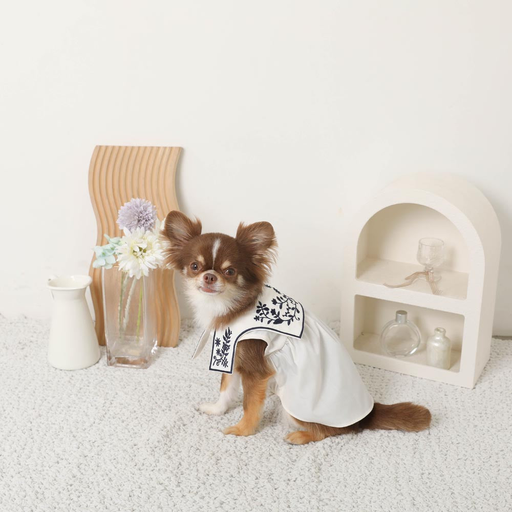 Sailor color flower embroidery dress [ice pack compatible]