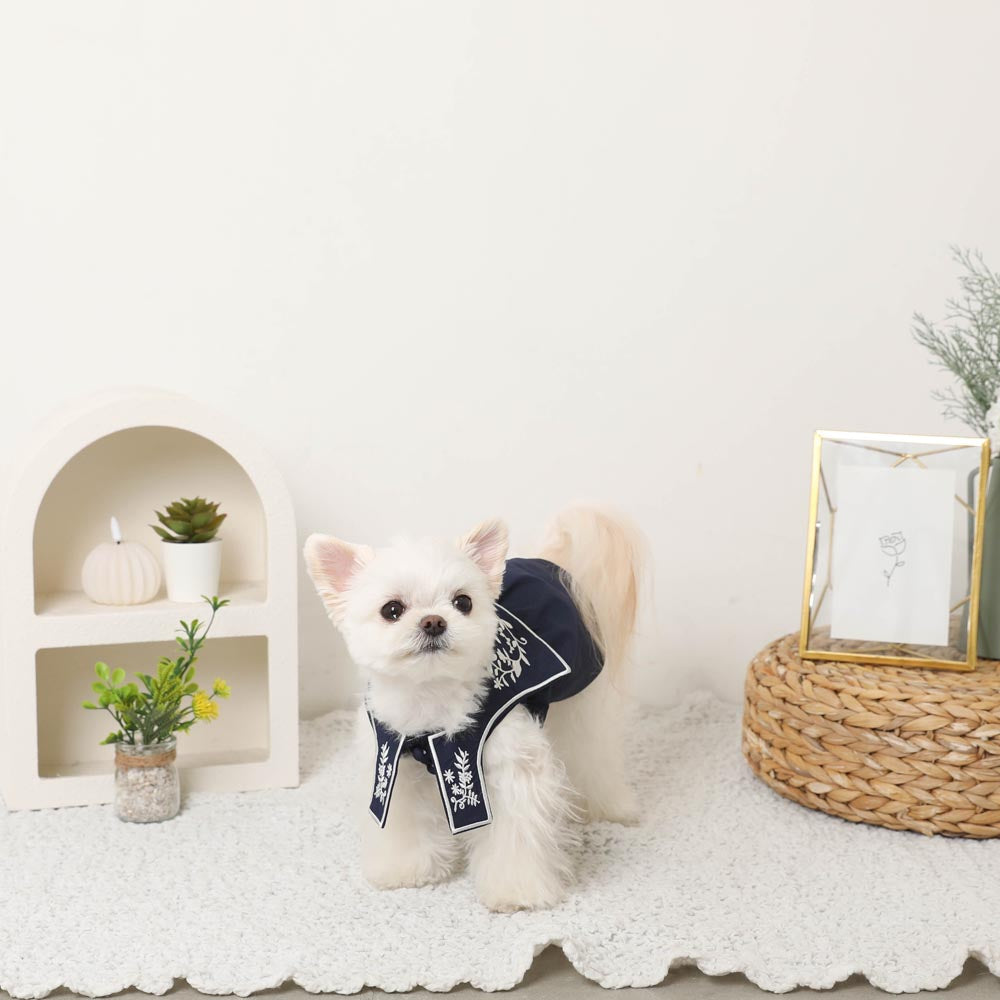 Sailor color flower embroidery dress [ice pack compatible]