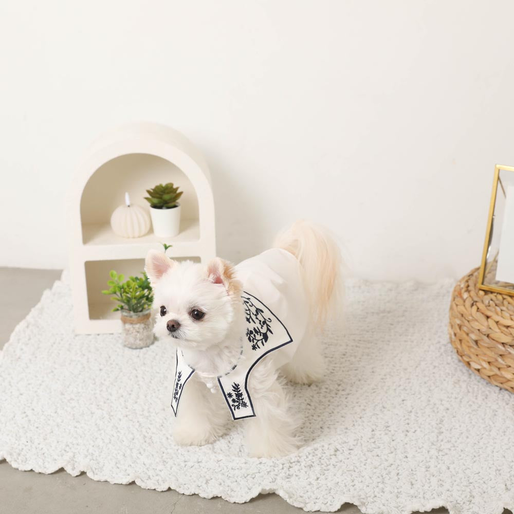 Sailor color flower embroidery dress [ice pack compatible]