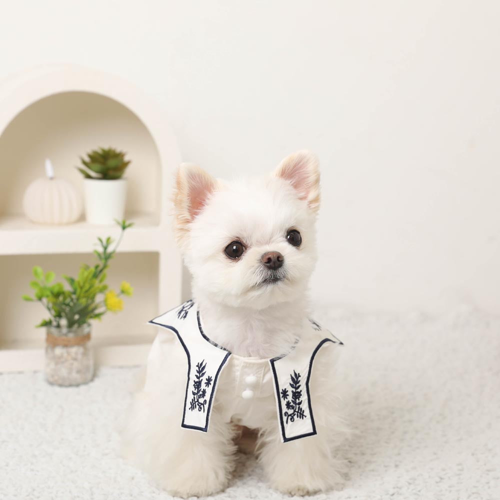 Sailor color flower embroidery dress [ice pack compatible]