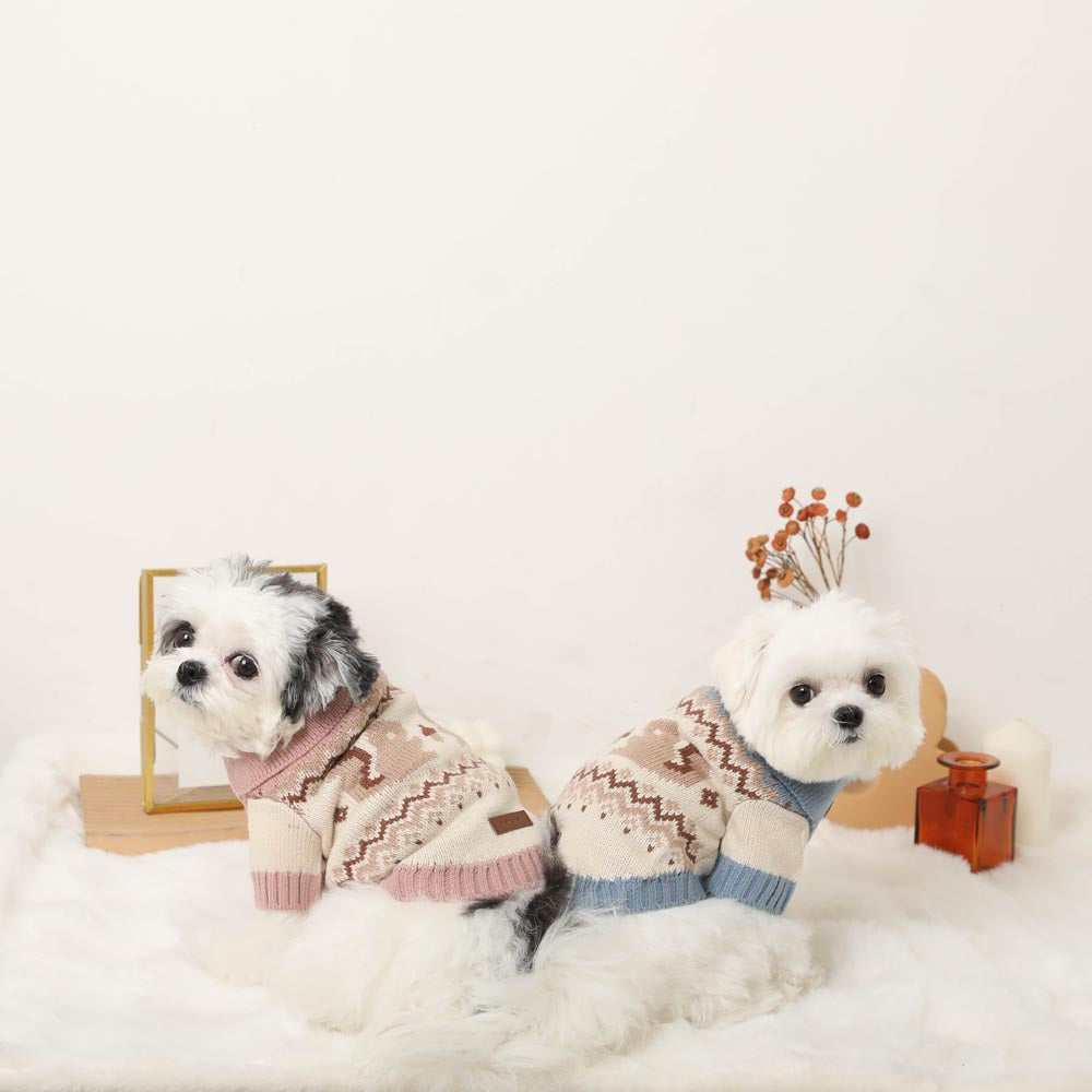 squirrel pattern nordic knit tops