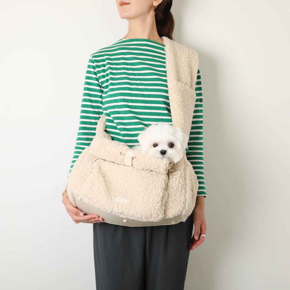 フロントオープンボアスリング クッション付【名入れ刺繍対応】