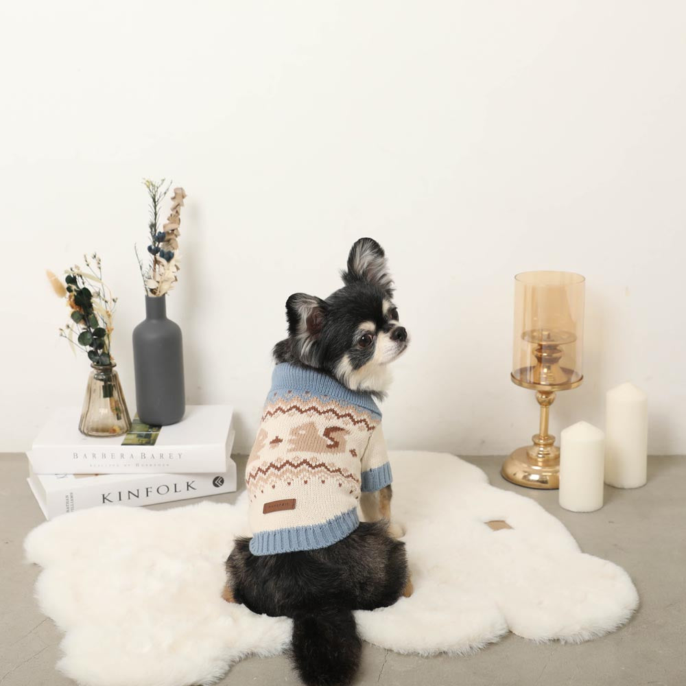 squirrel pattern nordic knit tops