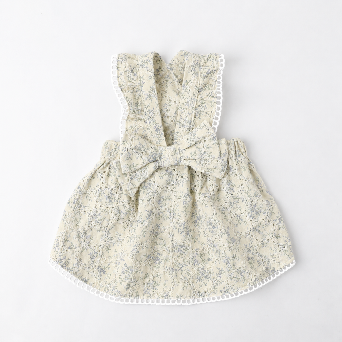 Cool frill ribbon floral pattern dress