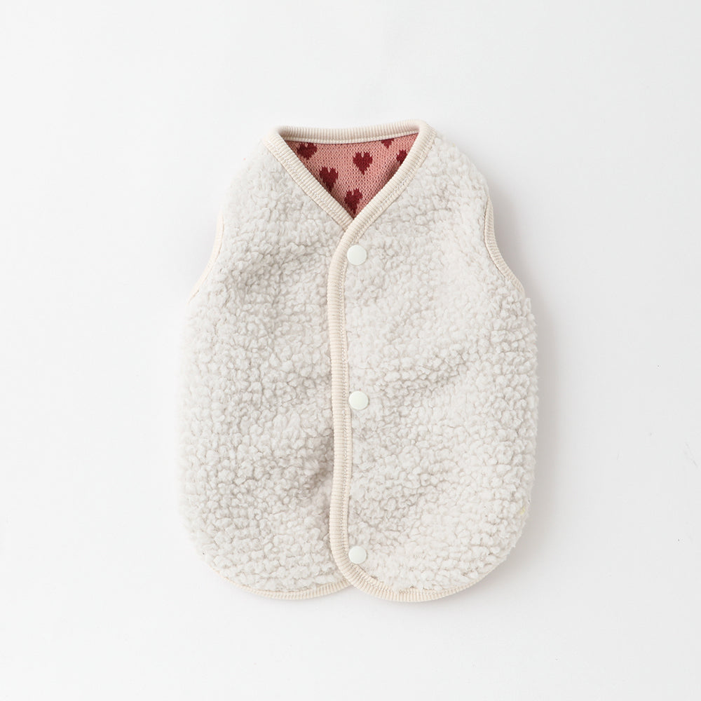 Heart pattern 2way reversible vest