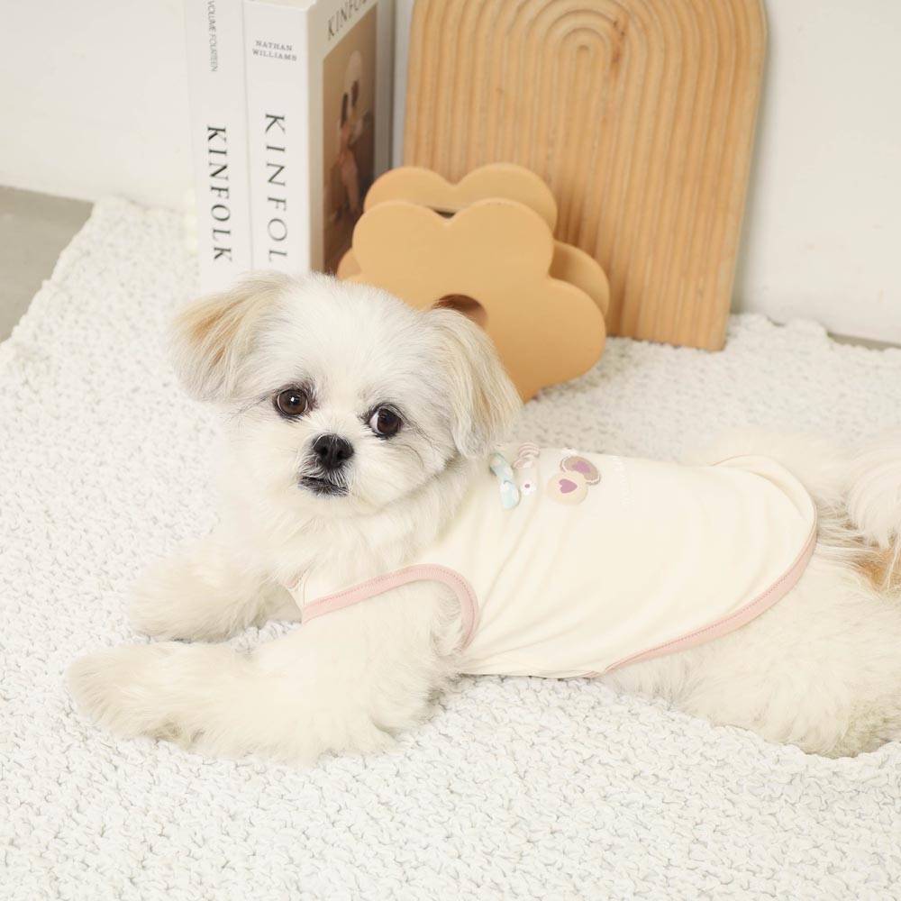 冷感スイーツプリントノースリーブトップス