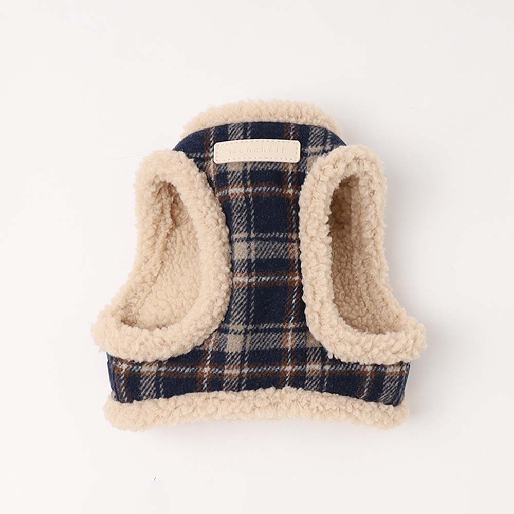 チェック柄ボアハーネス+リードSET【名入れ刺繍対応】 – moncheri