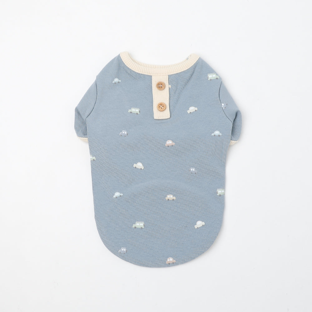 くるま柄バイカラートップス