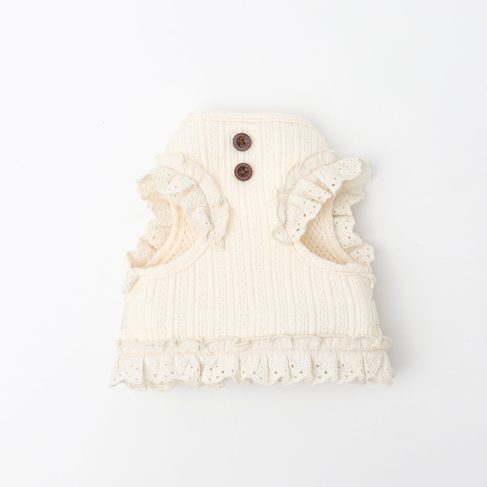 リブフリルハーネス+リードSET【名入れ刺繍対応】