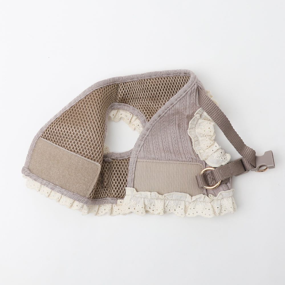 リブフリルハーネス+リードSET【名入れ刺繍対応】