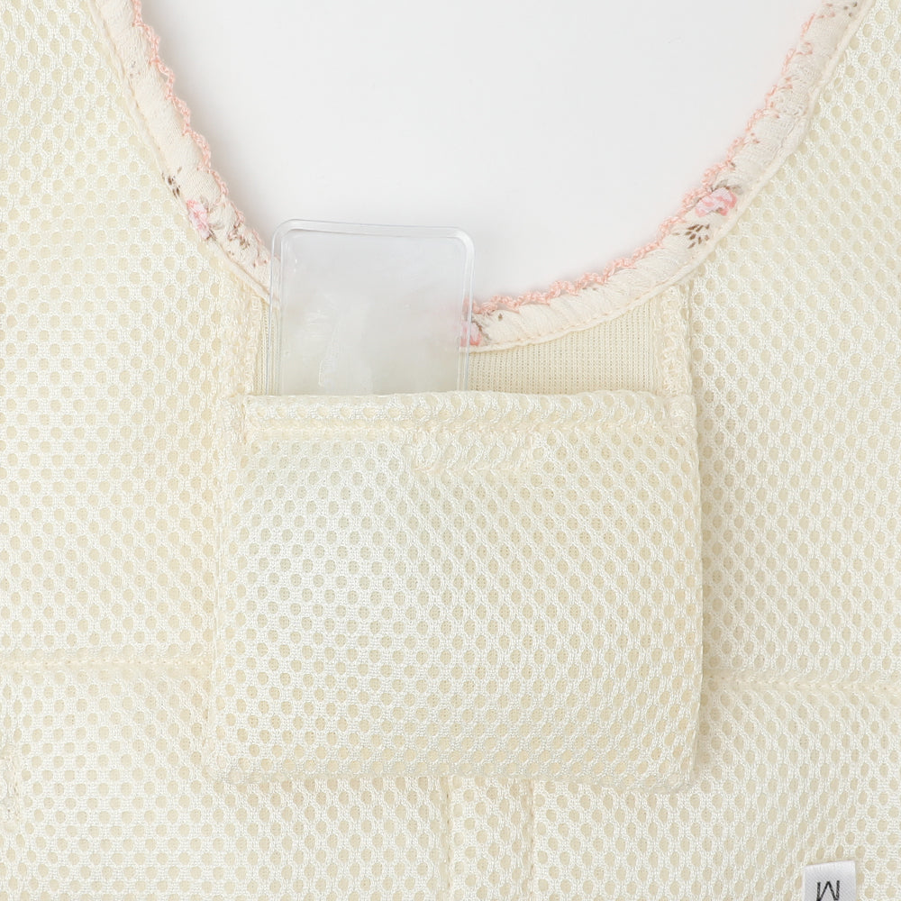 花柄フリルトップス風ハーネス+リードSET【名入れ刺繍対応】【保冷剤対応】