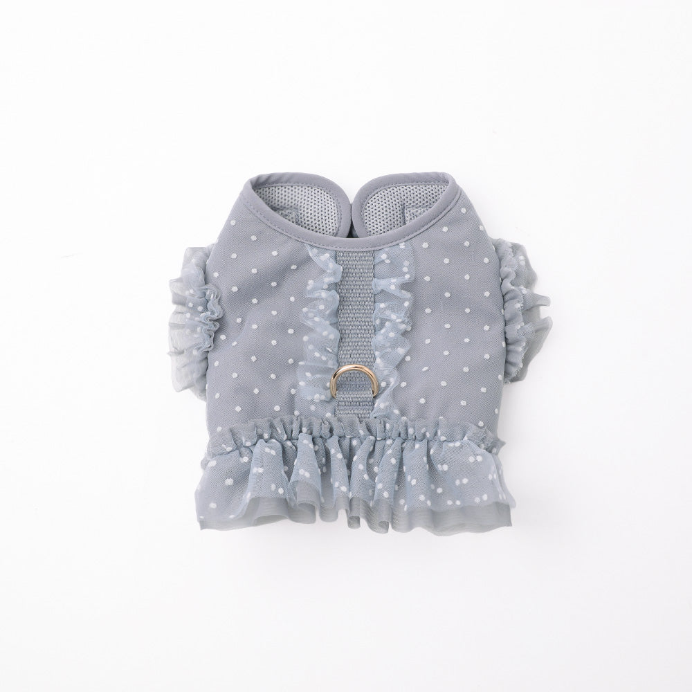 Dot tulle harness + lead SET [Compatible with name embroidery] [Compatible with ice packs]