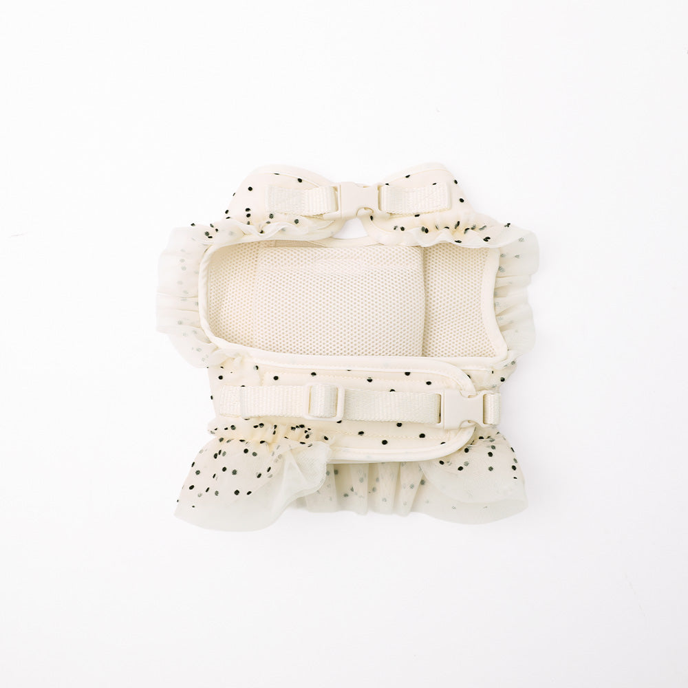 Dot tulle harness + lead SET [Compatible with name embroidery] [Compatible with ice packs]