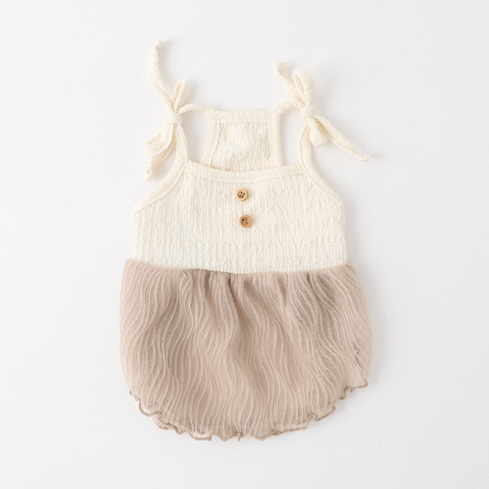 Cold Knit Shear Tulle One Piece