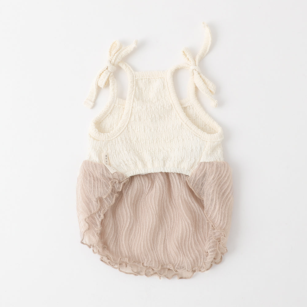 Cool knit sheer tulle dress