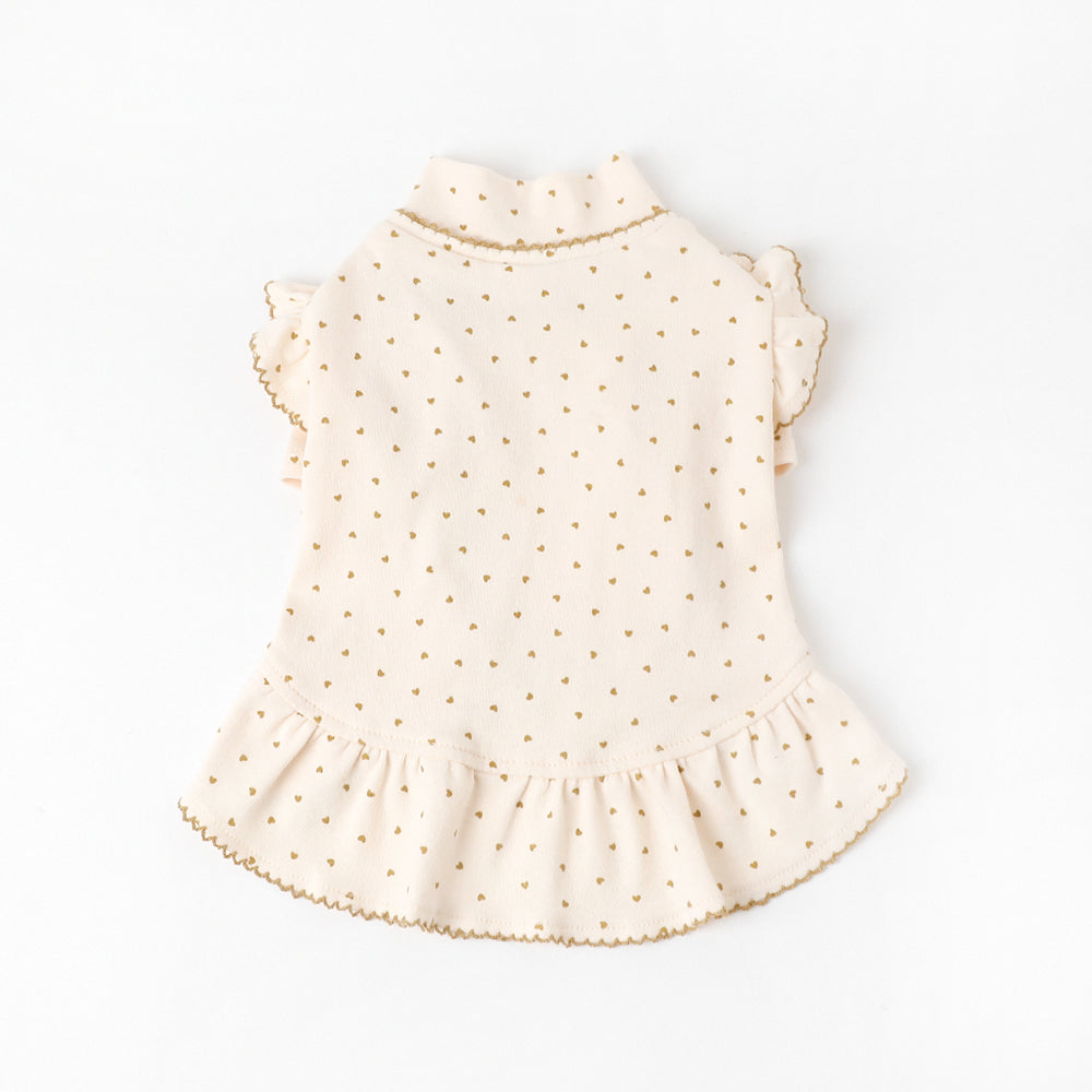 Heart pattern pico lace frill dress