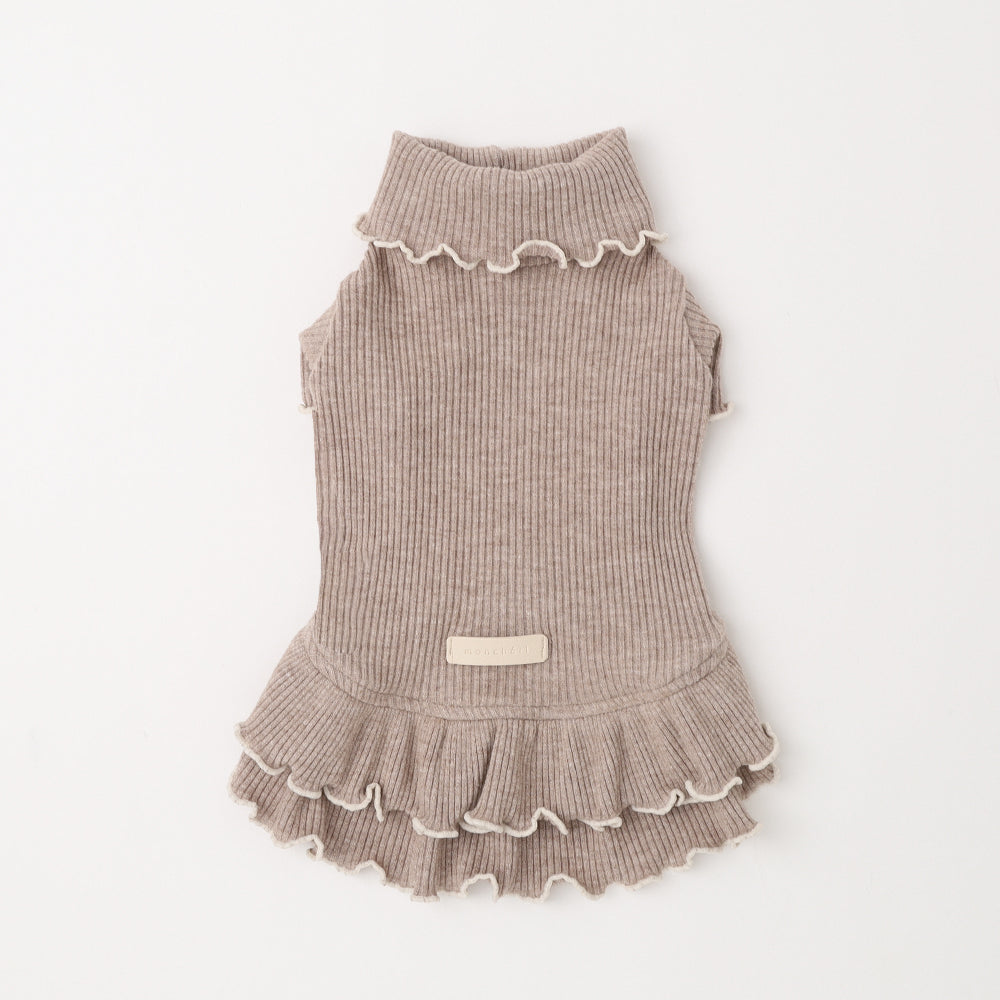 Tiered ruffle rib mellow dress