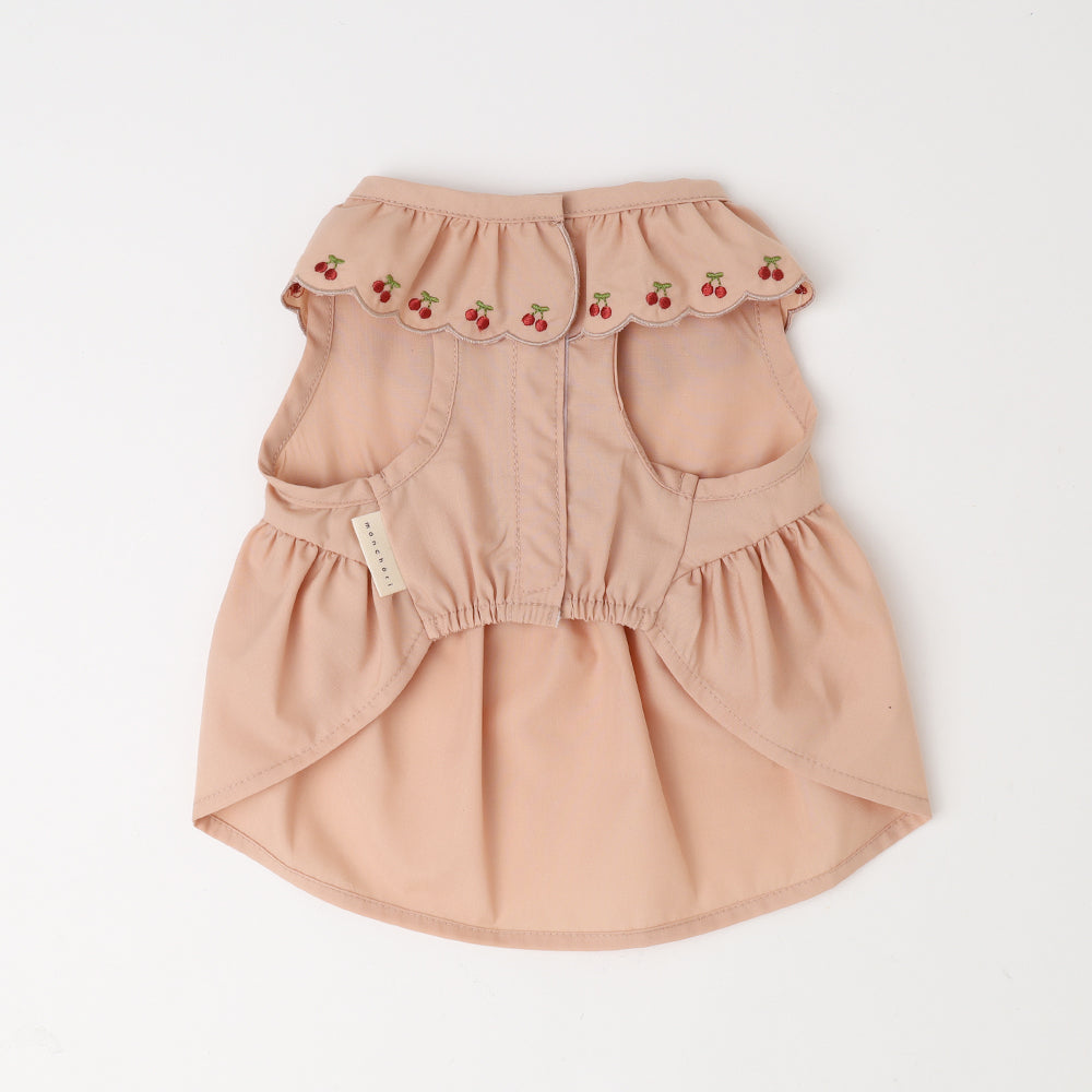 Cool cherry embroidery collar frill dress