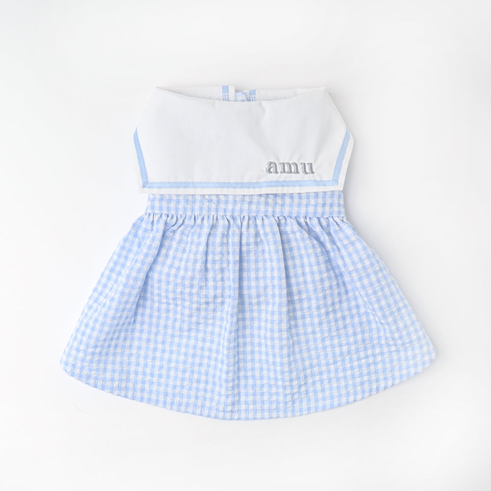 Cool Sailor Gingham Check One Piece [Compatible with name embroidery]