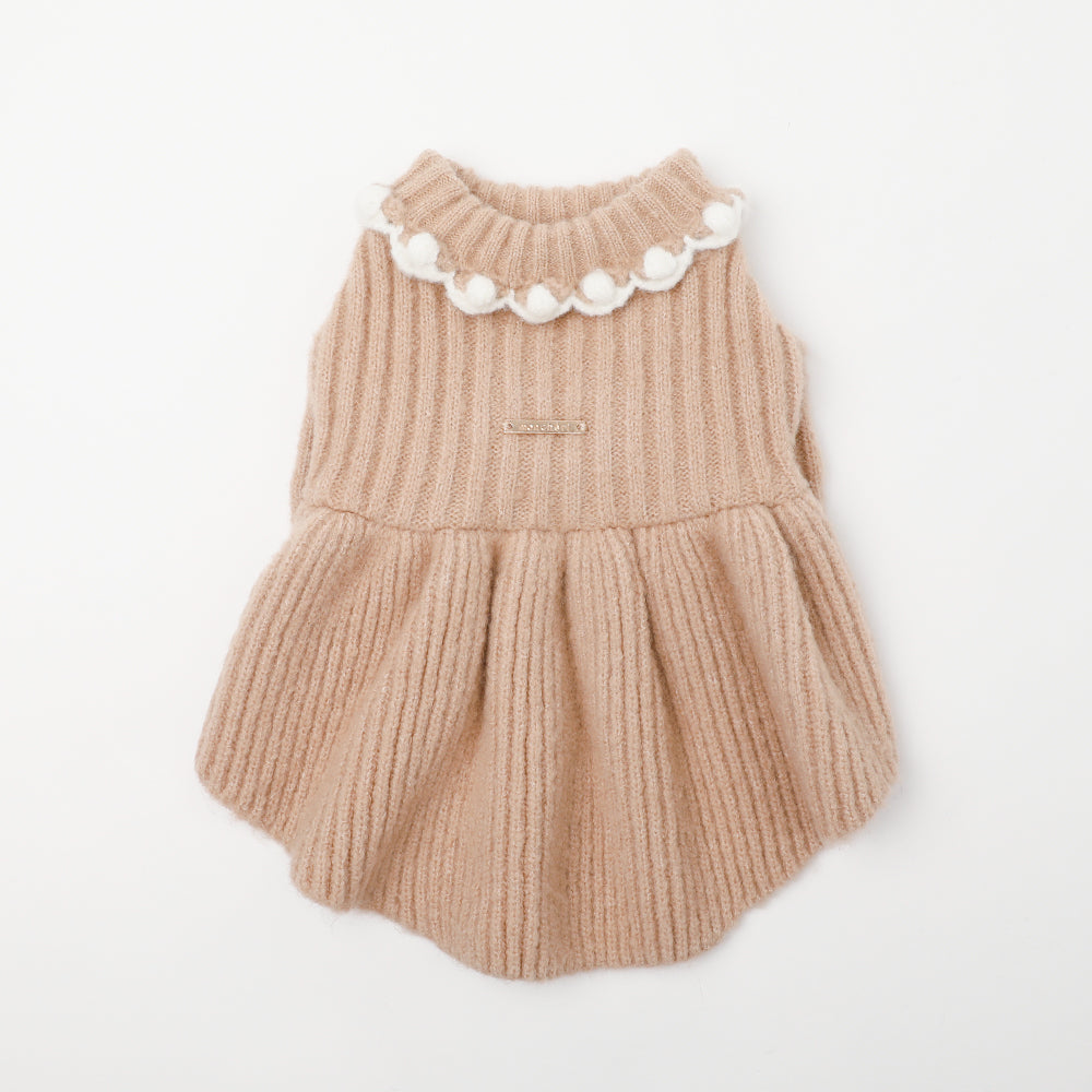 リブニットワンピース