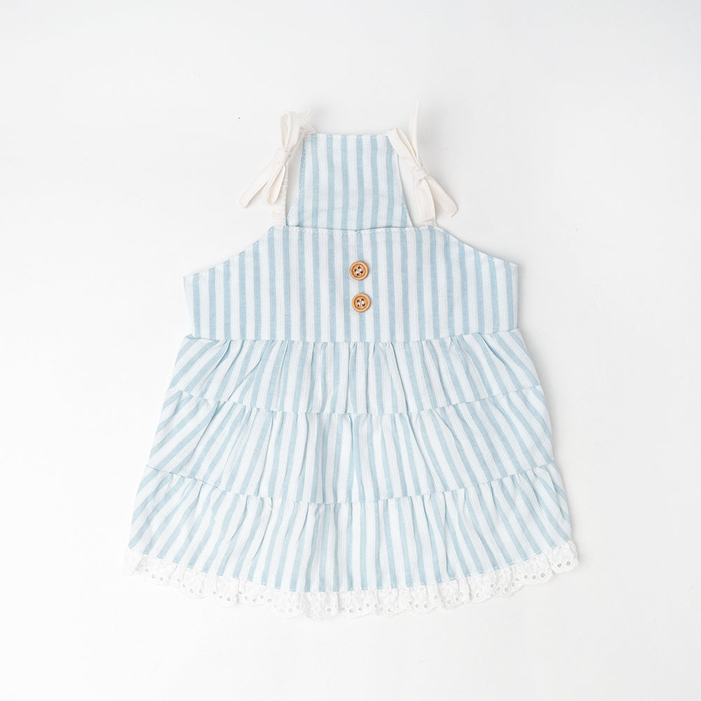 Cool striped tiered cami dress [Compatible with ice packs]