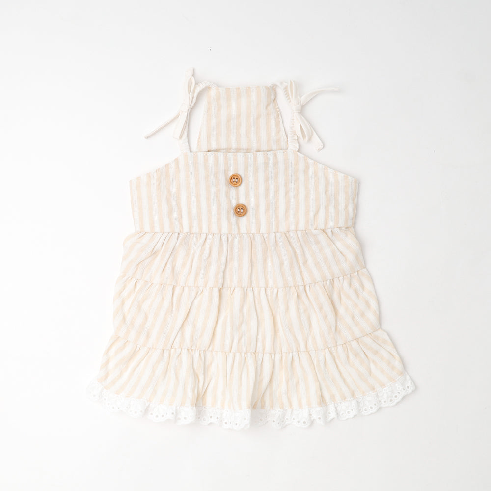 Cool striped tiered cami dress [Compatible with ice packs]