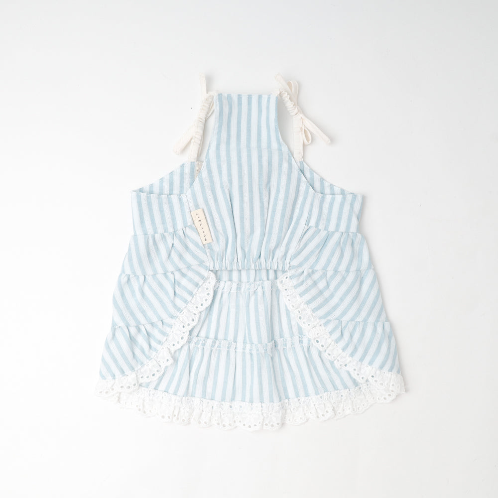 Cool striped tiered cami dress [Compatible with ice packs]
