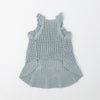 Summer motif shoulder ruffle knit dress
